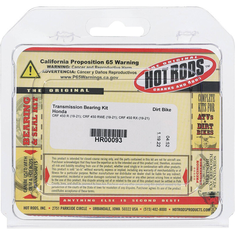 TRANSMISSION BEARING KIT HONDA CRF 450R 19 20