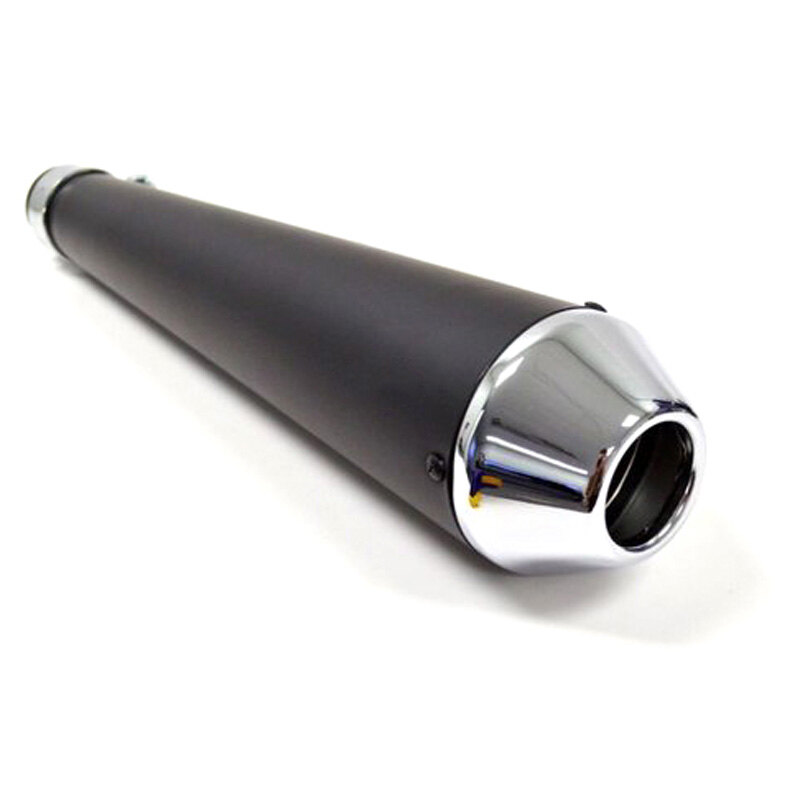REVERSE CONE MUFFLER FLAT BK/CHROME